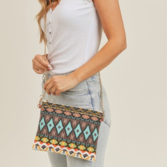 Aztec Crossbody & Wristlet Bag - Picture 1 of 2